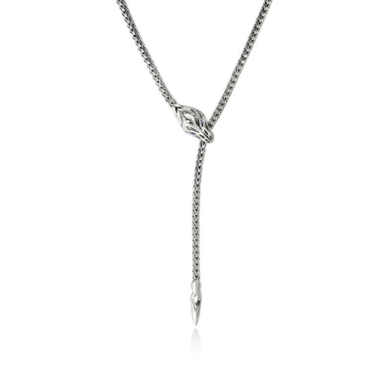 High-Quality Silver Necklace-John Hardy Naga lariat necklace