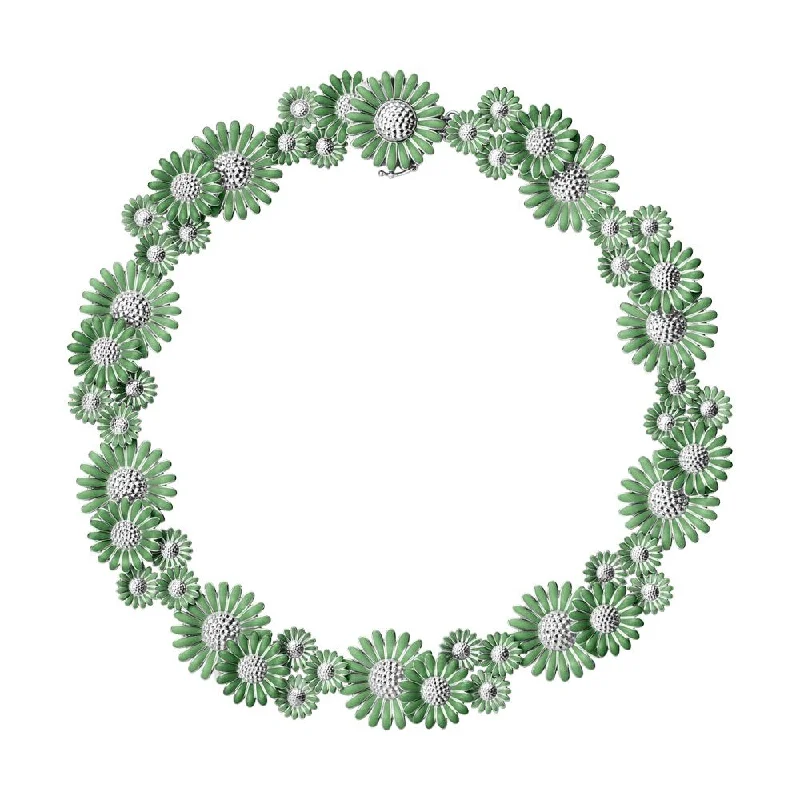 Stunning Crystal Necklace-Daisy x Stine Goya Big Green Silver Necklace