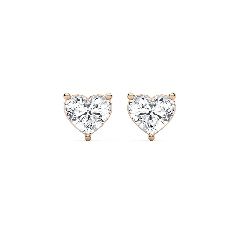 Luxury Bridal Earrings-Heart Cut Stud Earrings