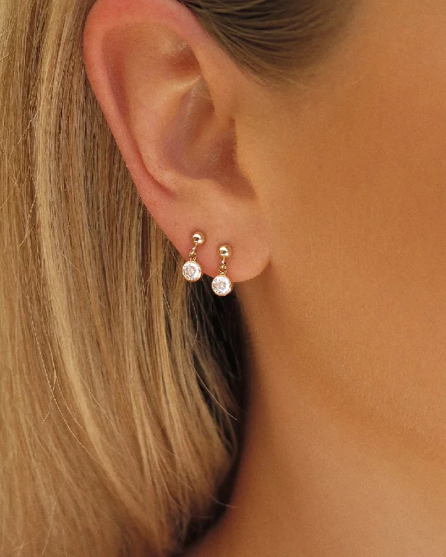 Luxury Drop Earrings-Single CZ Stud Earrings