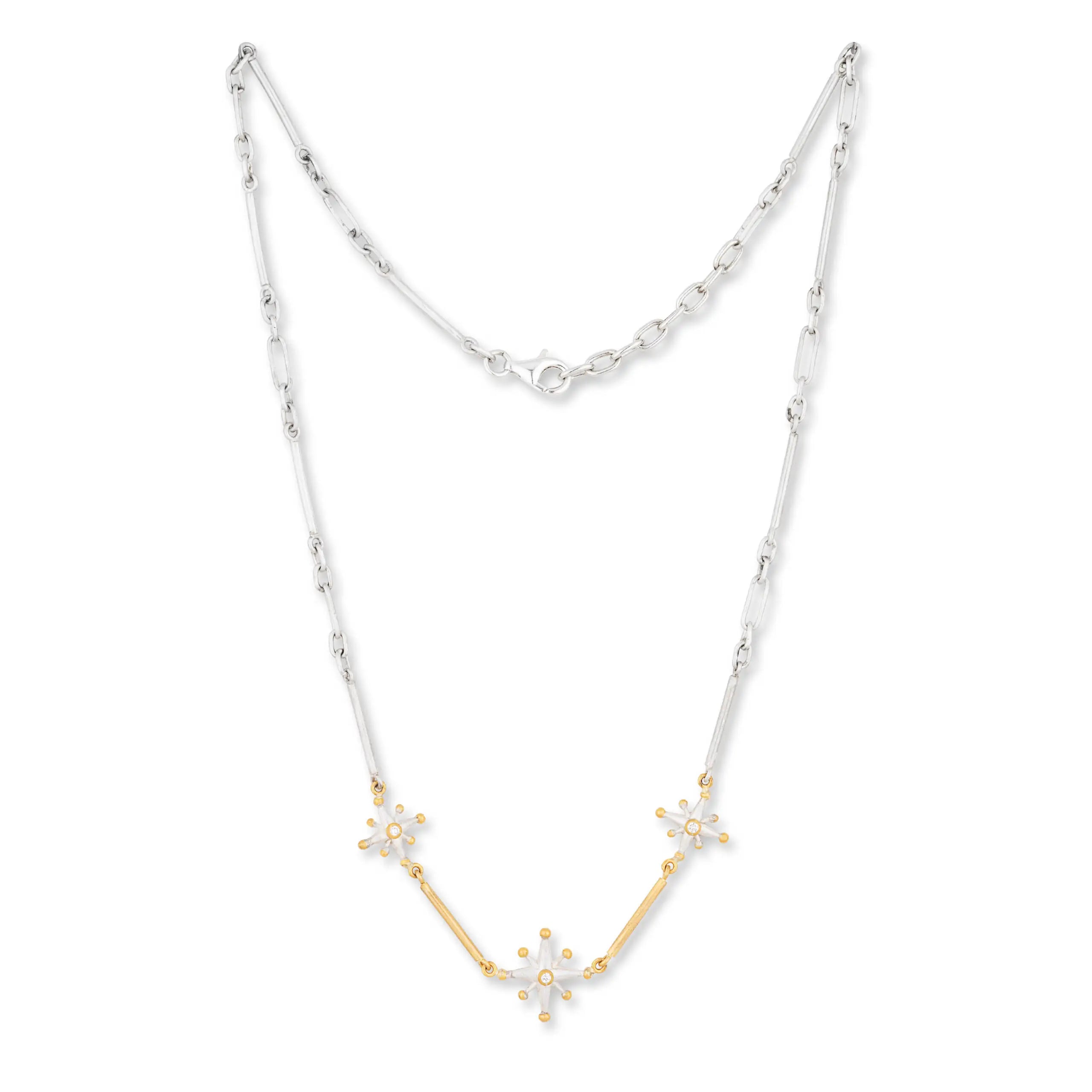 Luxury Gemstone Necklace-Lika Behar Triple STARBURST Necklace