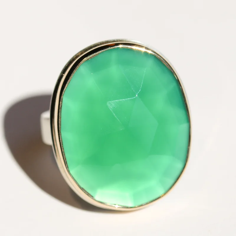 Classic Wedding Ring for Couples-Green Onyx Ring