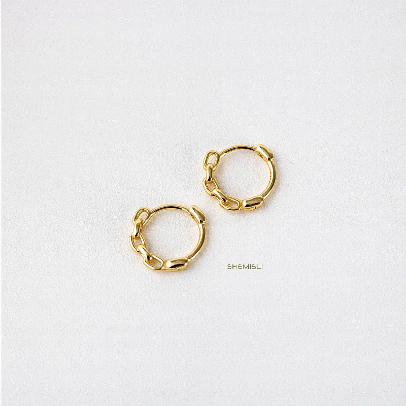 Colorful Earrings for Teens-Chain Hoop Earrings, Huggies, Gold, Silver SHEMISLI SH078