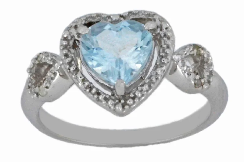 Gold Wedding Band with Rubies-1.5 Ct Genuine Aquamarine & Diamond Heart Ring .925 Sterling Silver Rhodium Finish