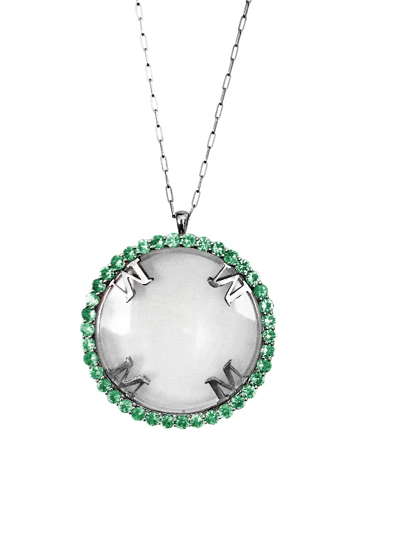 Beautiful Gold Pendant Necklace-Magnifique Necklace Silver with Emerald