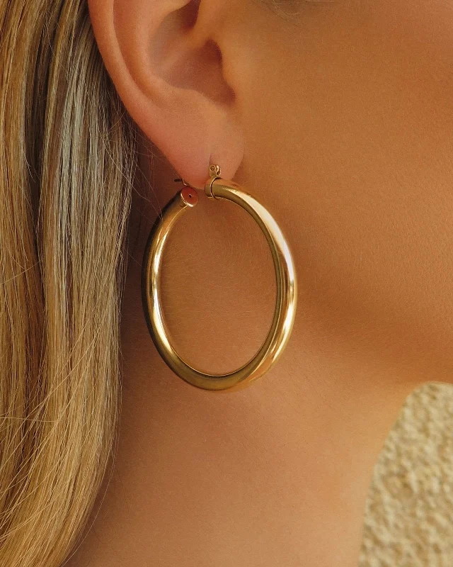 Gemstone Hoop Earrings-Chicago Hoop Earrings  - 14k Yellow Gold Fill