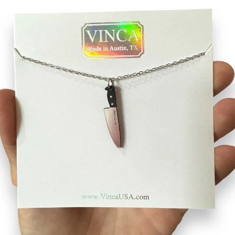 Fashionable Birthstone Necklace-Sale! Yes Chef! Little 1” Knife Necklace