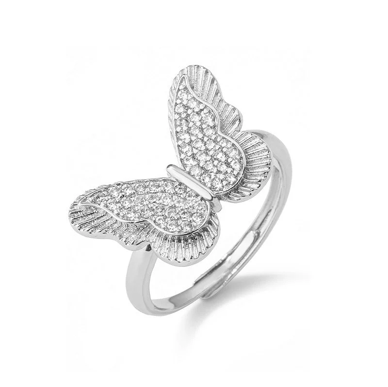 White Gold Color Butterfly 06