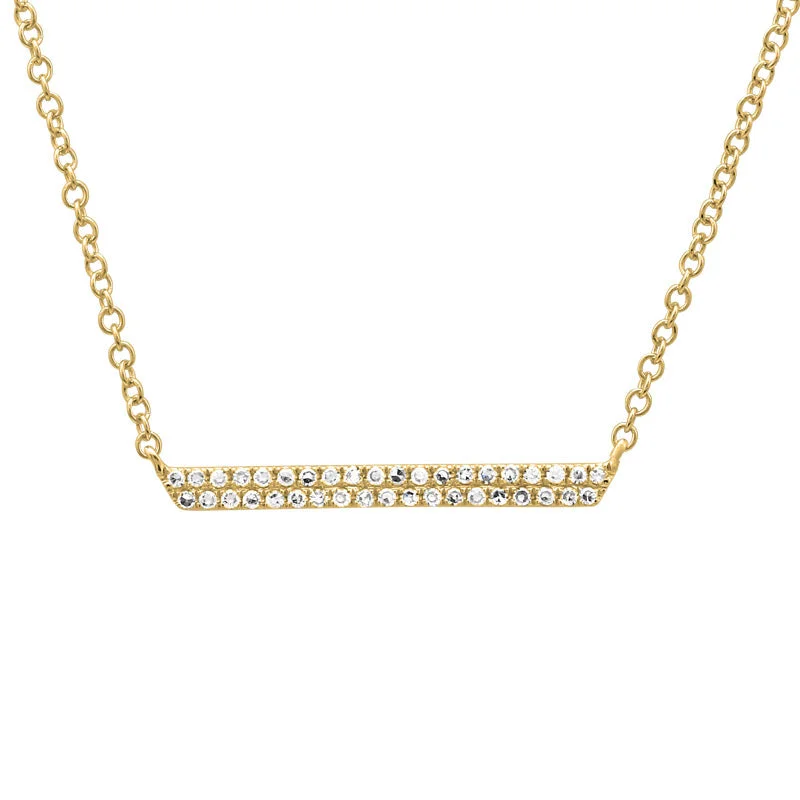 Trendy Gold Necklace-Pre-Order: Double Diamond Bar Necklace