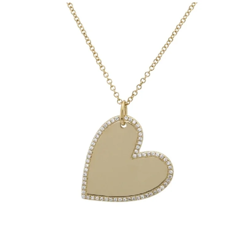 Fashionable Birthstone Necklace-Diamond Edge Heart Charm Necklace