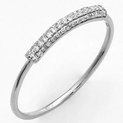 Solitaire Diamond Ring-14KW 0.10CTW DIAMOND DESIGNER BAND