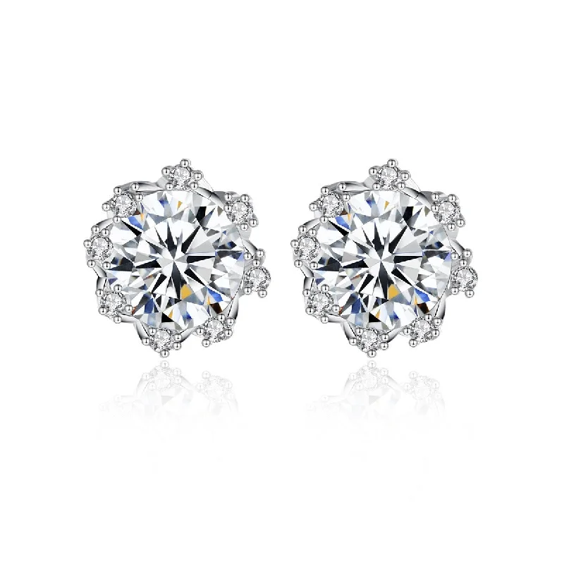 Trendy Earrings for Bridesmaids-2 Carat Diamond Earrings | S925 | Moissanite