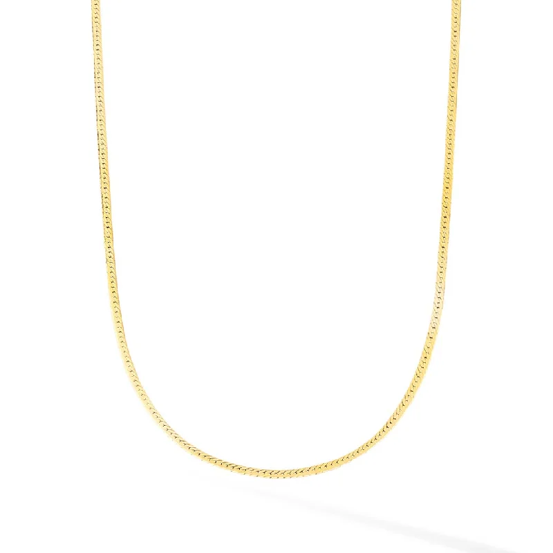 Designer Necklace for Women-1.5mm Herringbone Chain Necklace