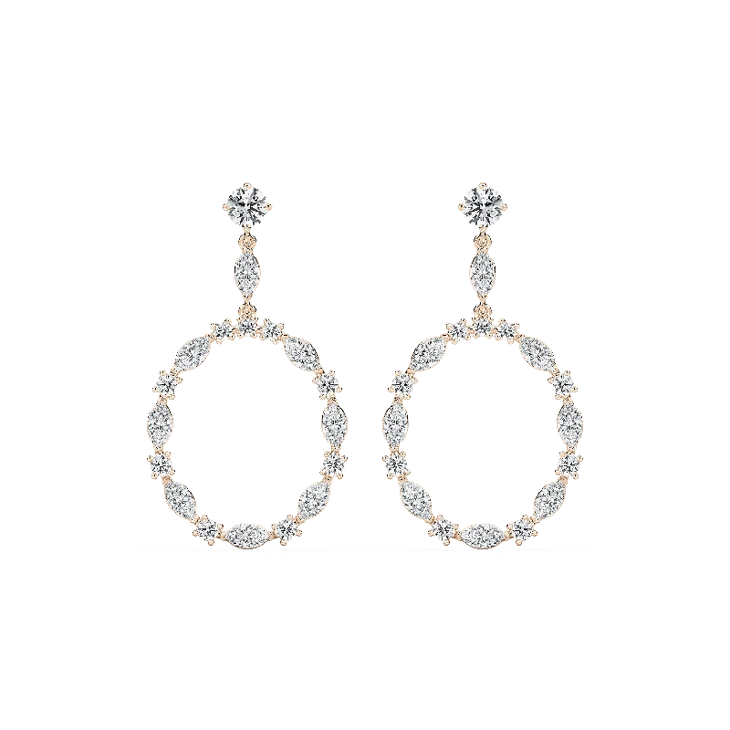 Chic Bridal Earrings-Marquise Circle Drop Earrings