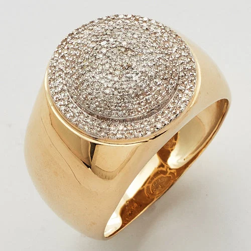 Luxury Diamond Ring-10KY 0.60CTW MICROPAVE DIAMOND MENS DOME RING