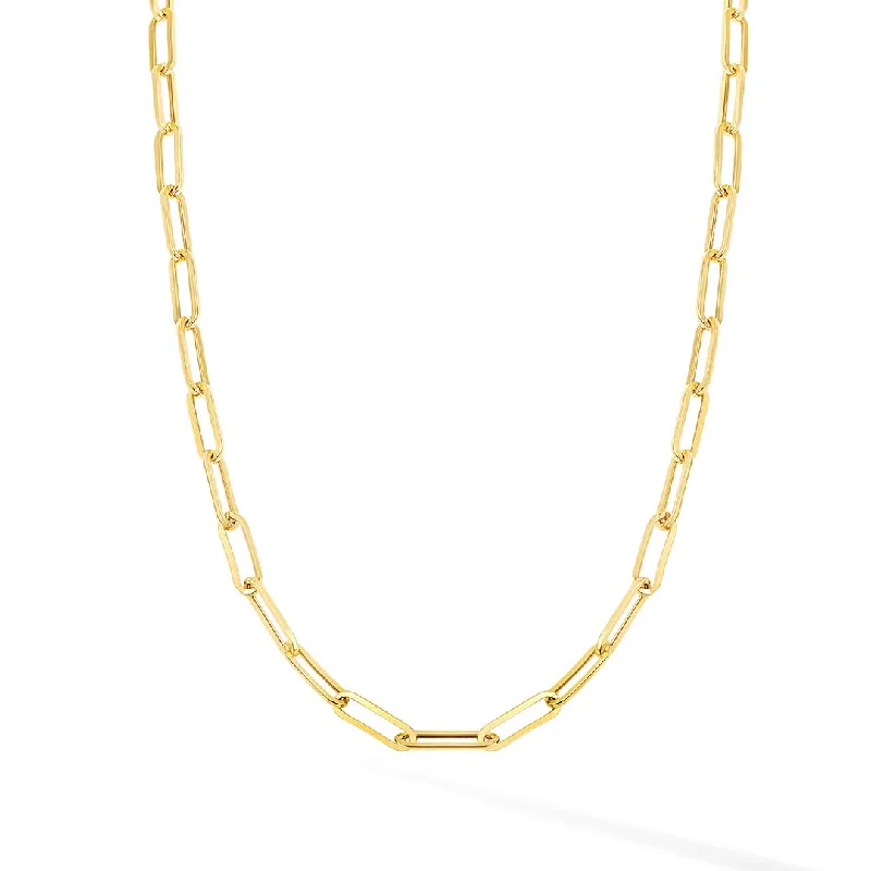 Fine Diamond Necklace-14k 4.2MM Paper Clip Necklace