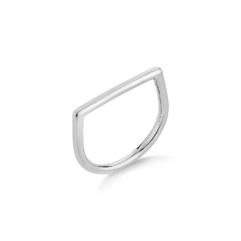 Men's Silver Wedding Band-Line Ring - Silver