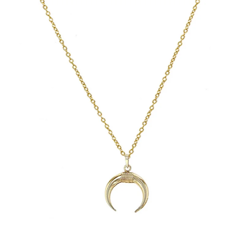 Elegant Wedding Necklace-14K Crescent Necklace