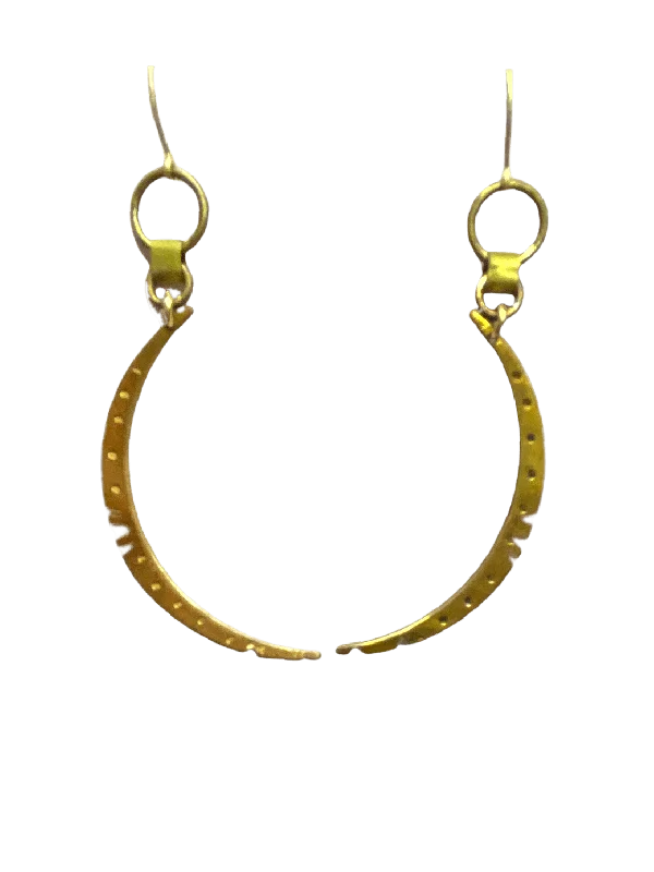 Luxury Diamond Earrings-WANING CRESCENT MOON EARRINGS