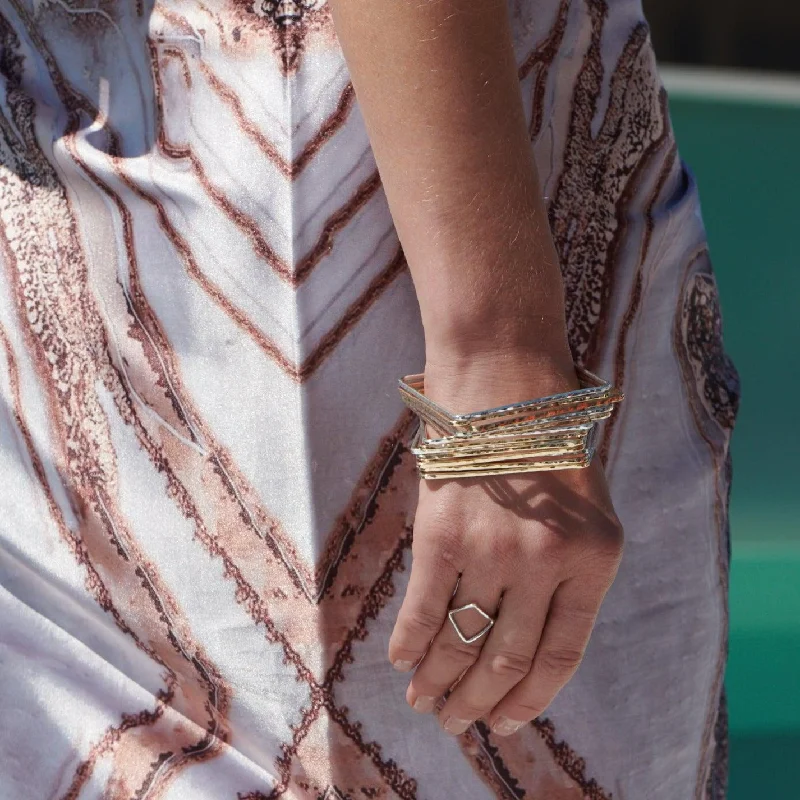 Custom Leather Wrap Bracelet-Square Bangle Bracelet