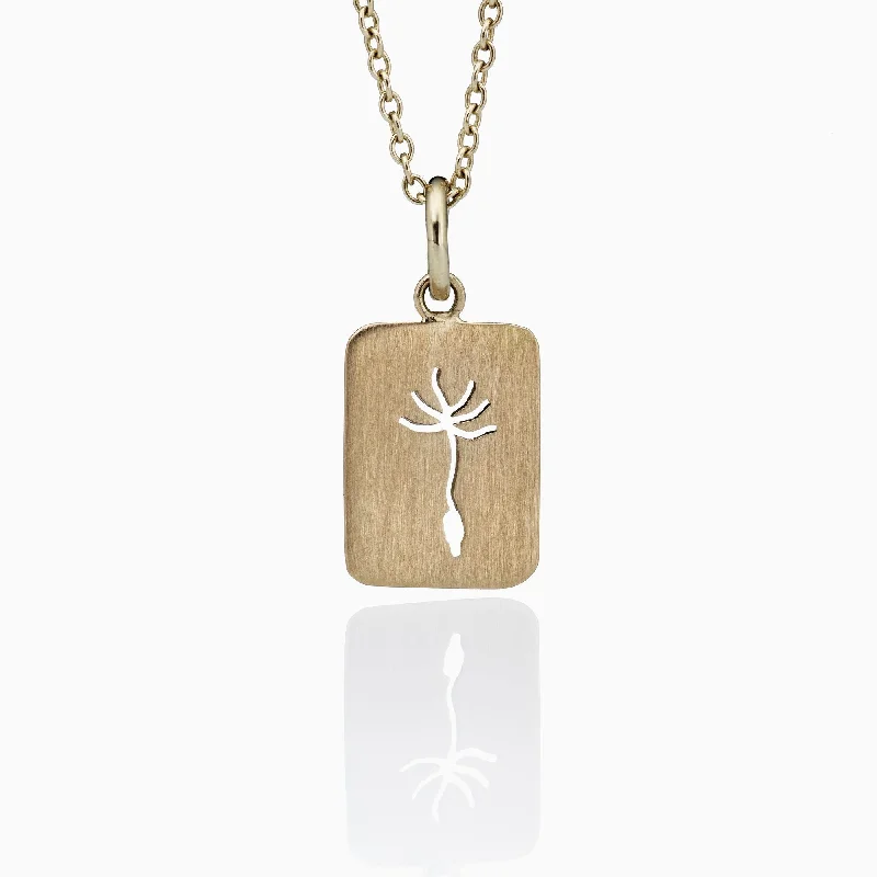 Bridesmaid Necklace for Wedding-Dandelion Square 14K Gold Necklace