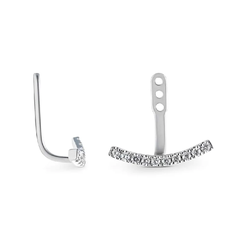 Fine Silver Earrings-Curved Bar Earring Jackets