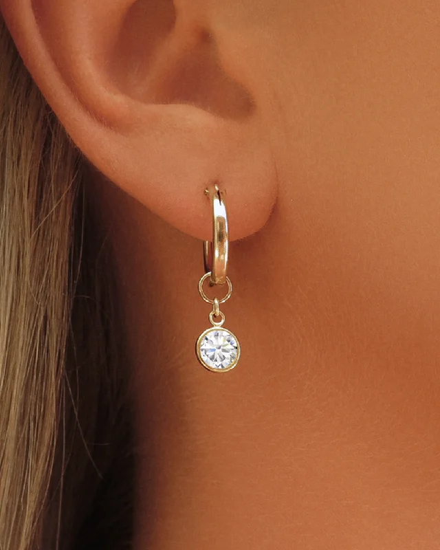 Luxury Diamond Earrings-White CZ Thick Hoop Earrings