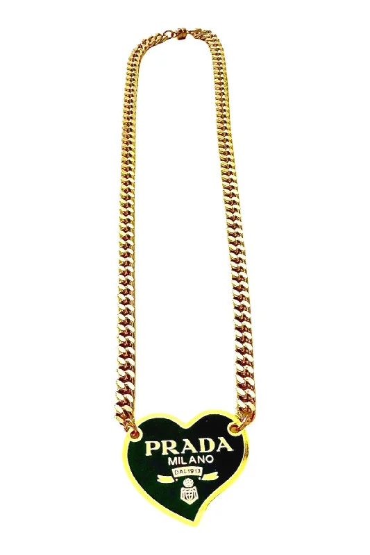 High-End Gold Necklace-P-RAD Heart Tag Necklace