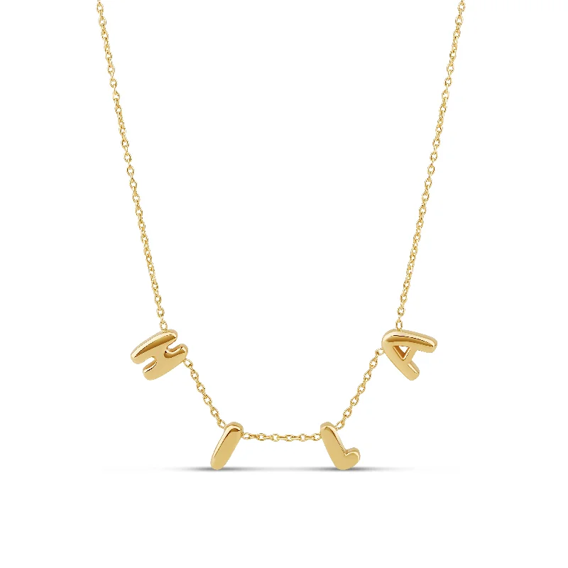 Luxury Diamond Necklace-Helium Bold Dangling Initial Necklace