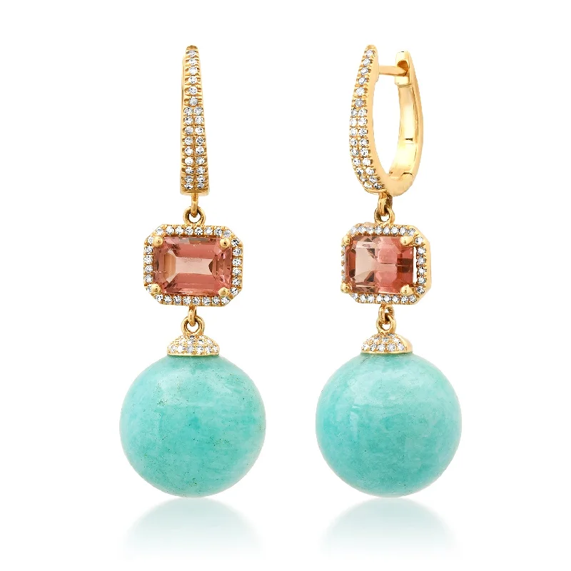 Trendy Dangle Earrings-Tourmaline Drop Earrings