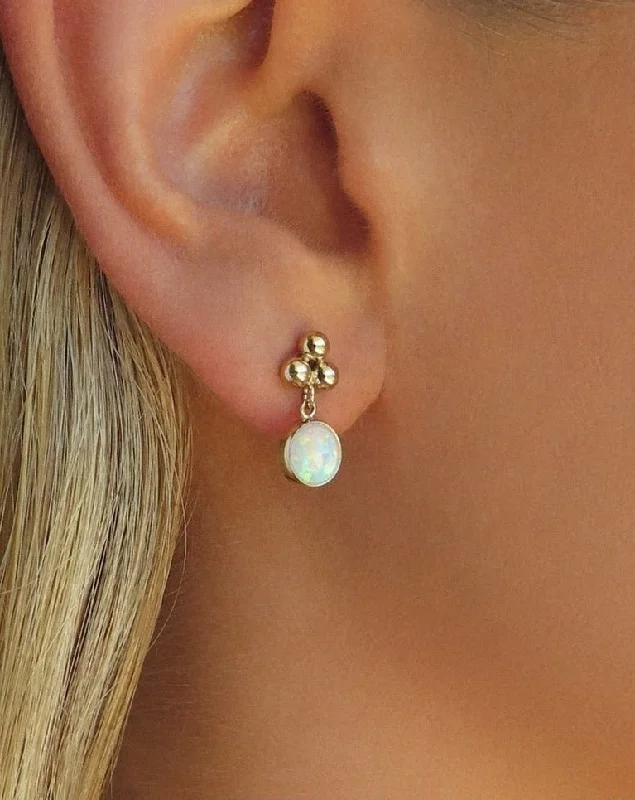 Artistic Dangle Earrings-Trinity Bello Opal Stud Earrings  - 14k Yellow Gold Fill