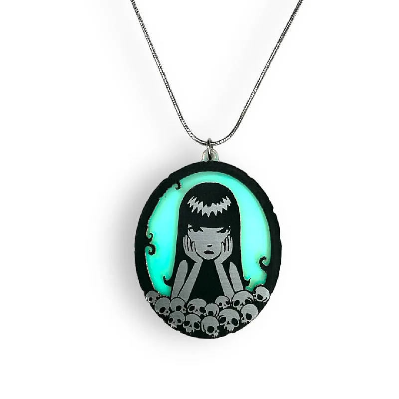 Personalized Pendant for Weddings-Emily The Strange® Misery Loves Company Necklace