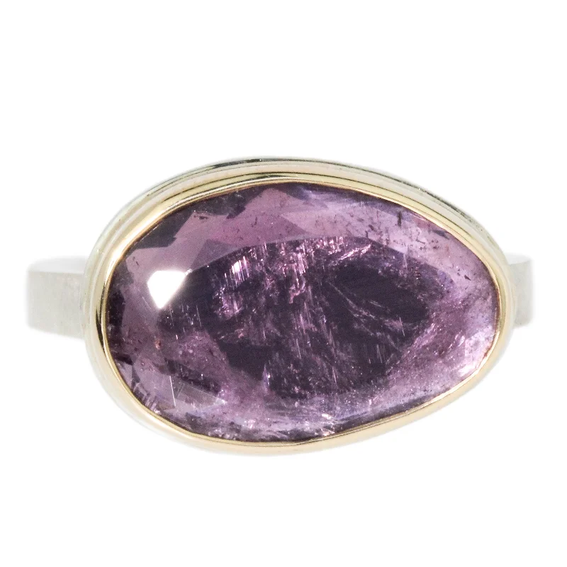 Unique Wedding Ring Set for Men-Purple Tourmaline Ring