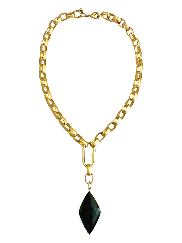 Layered Necklace for Women-Diamond Onyx Necklace