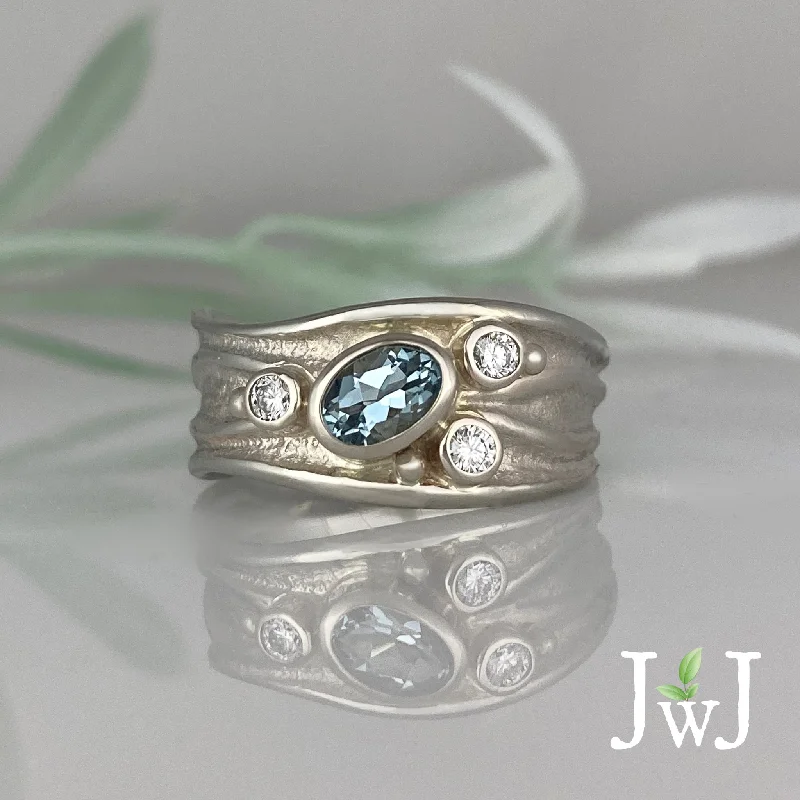 Unique Promise Ring-Journey Ring - Aquamarine