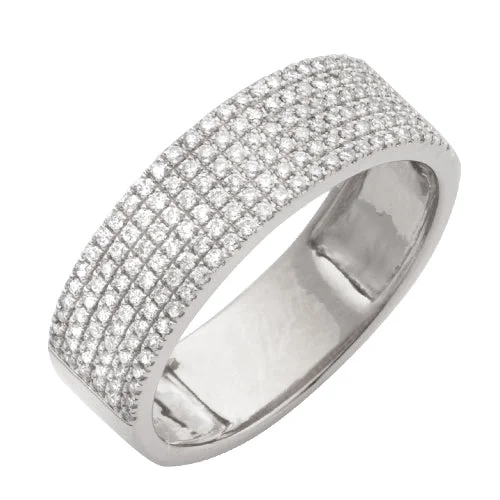 Designer Gold Ring-14KW 0.50CTW MICROPAVE 6MM DIAMOND BAND