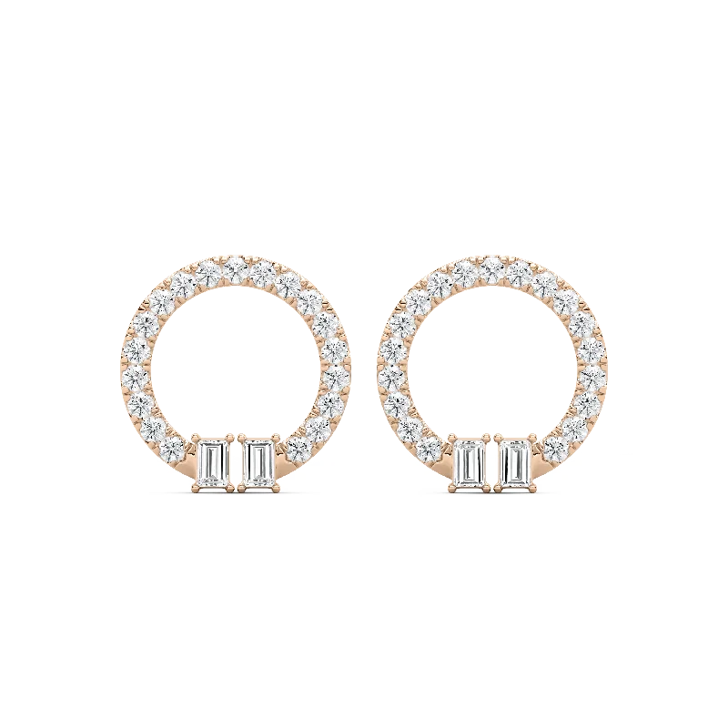 Modern Earrings for Teens-Baguette Circle Fashion Earring