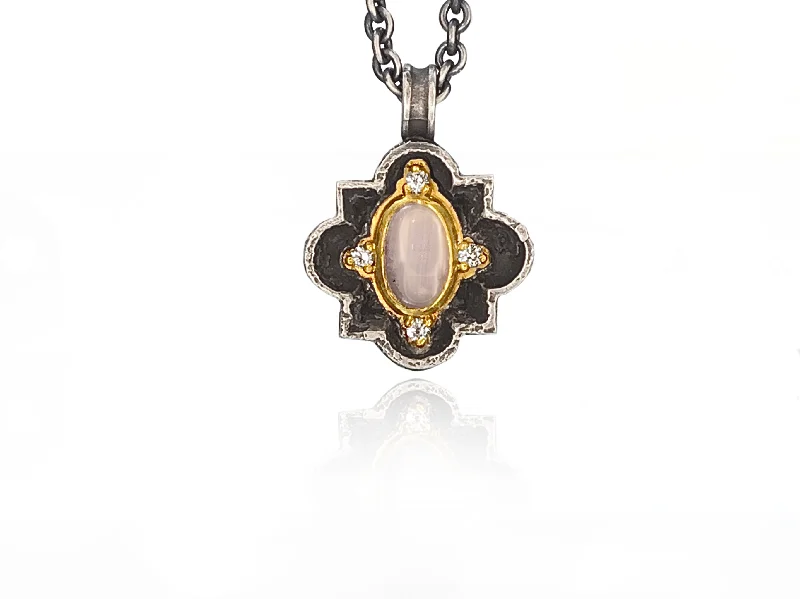 Beautiful Gold Necklace-Michael Jensen Moonstone Romanesque Vetus Necklace