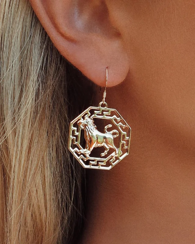 Trendy Silver Earrings-Zodiac Earrings (Wire Hook)  - 14k Yellow Gold Fill