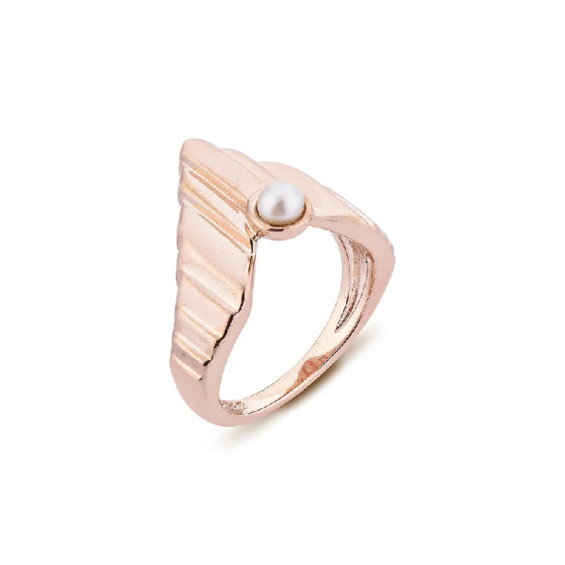 Simple Wedding Band for Men-Babylon Upper Ring - Pinkgold