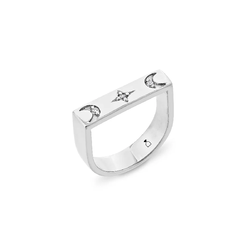 Silver Ring for Women-Selene Ring - Whitegold