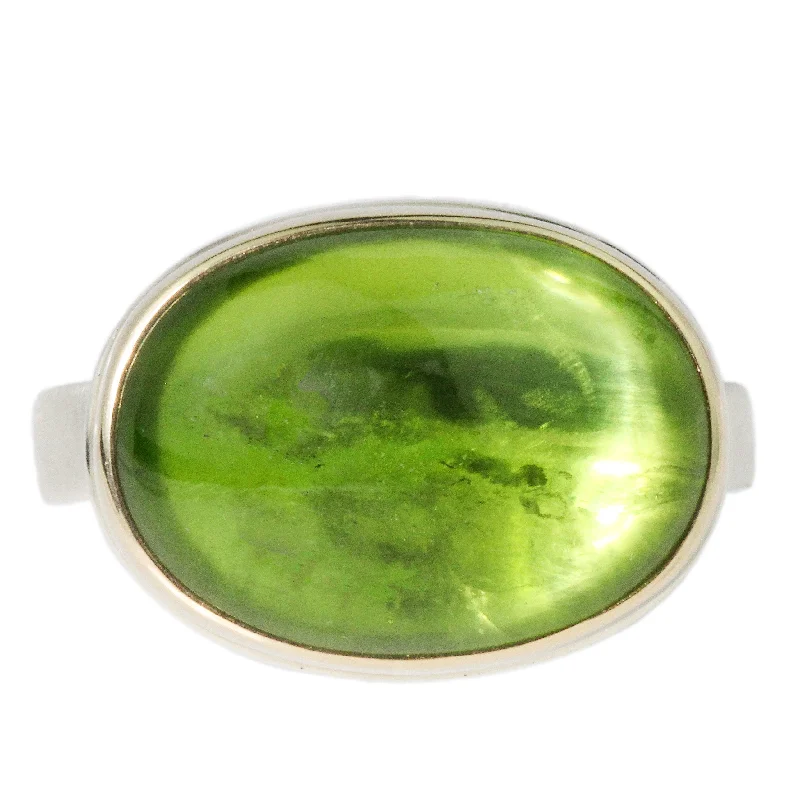 Platinum Engagement Ring-Peridot Ring