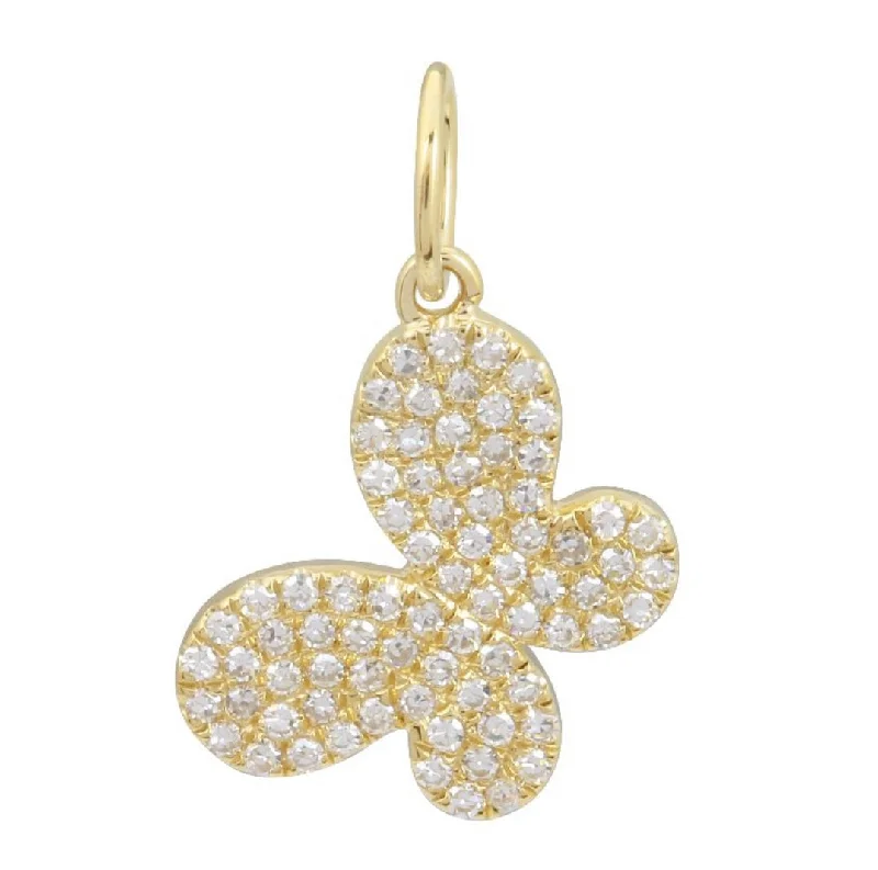 Sparkling Pendant Necklace-Diamond Pave Butterfly Charm Necklace