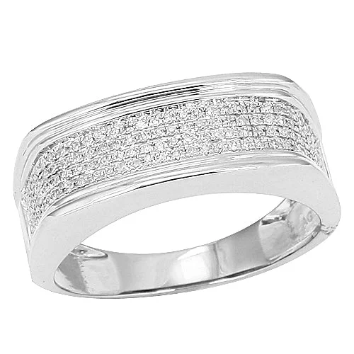 Custom Ring for Engagement-10KW 0.35CTW DIAMOND MENS RING