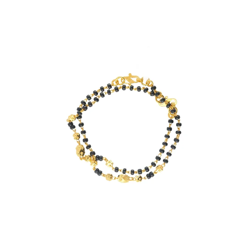 Boho Crystal Bracelet for Women-22K Yellow Gold Kendall Beaded Baby Bracelet