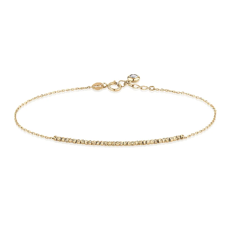 Luxury Men’s Bracelet-Bracelet with diamond simulant in 10 carat yellow gold