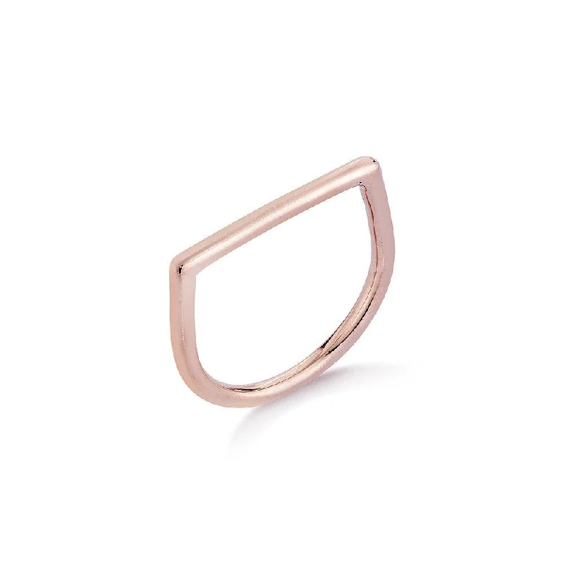 Solitaire Diamond Ring-Line Ring - Pinkgold