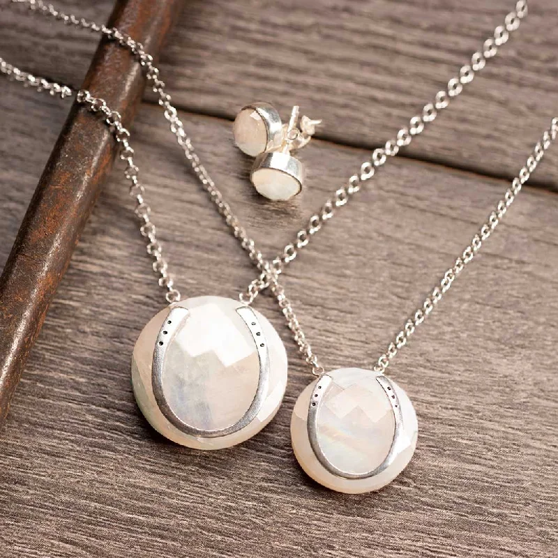 Luxury Gemstone Necklace-Moonstone Horseshoe Necklace