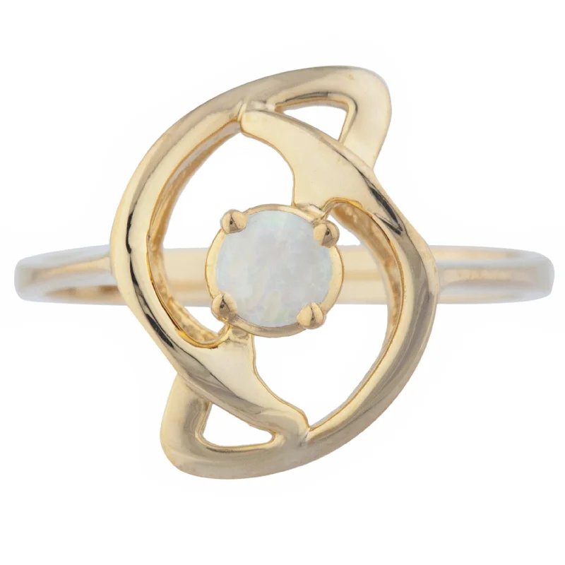 Platinum Wedding Band for Couples-14Kt Gold Genuine Opal Infinity Design Ring