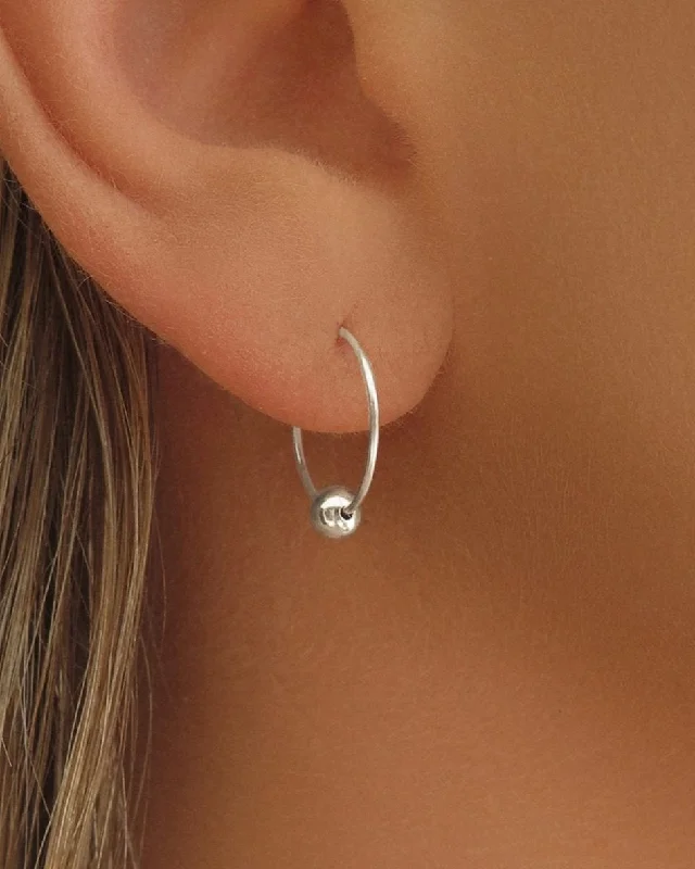 Moon Shaped Earrings-Classic Hoop Earrings  - Sterling Silver